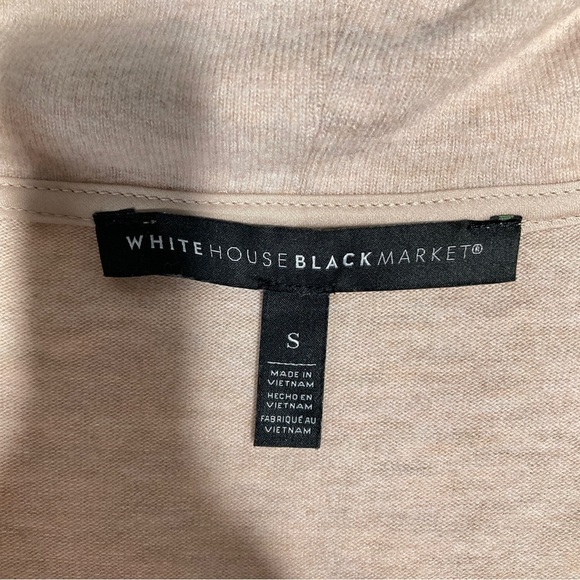 White House Black Market Women's Cream Knit Cowl Neck Cropped Sweater Size Small - Picture 5 of 8